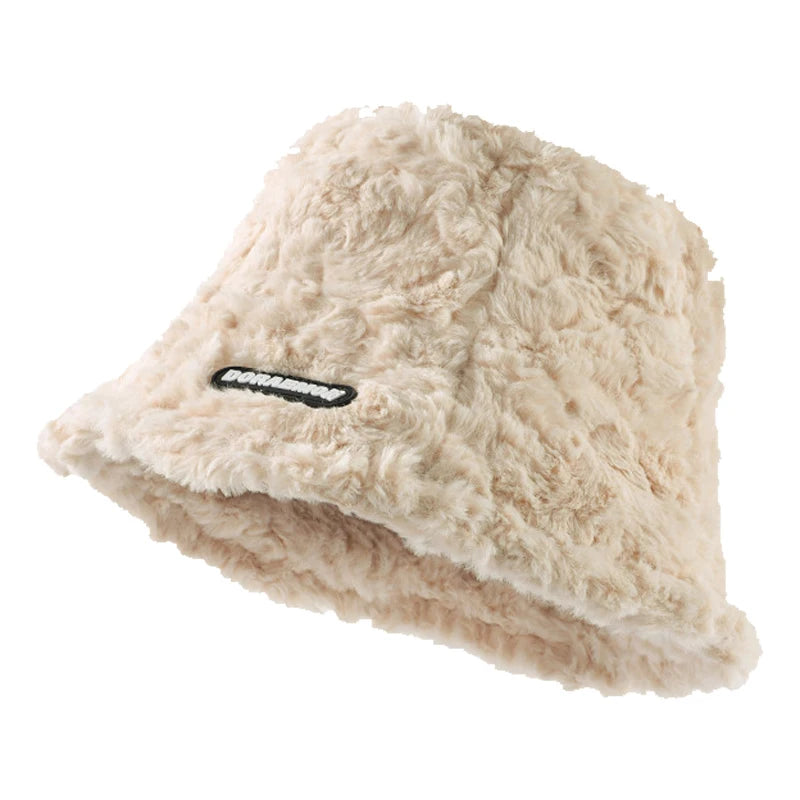 Korean Wool Plush Bucket Hat