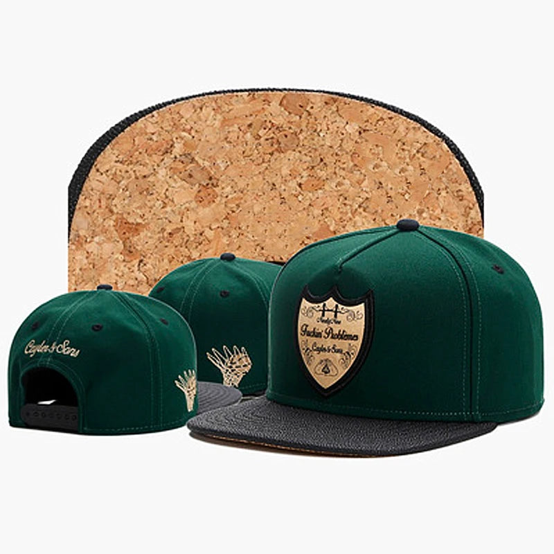 Fastball Shield Embroidery Flat Brim Hip Hop Cap