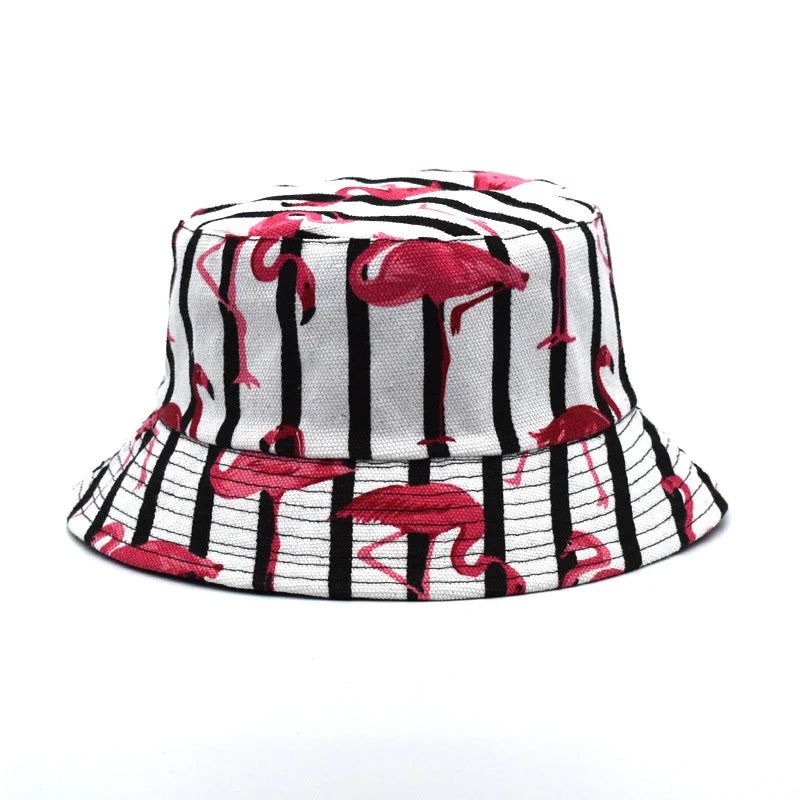 Flamingo Printed Double Sided Bucket Hat