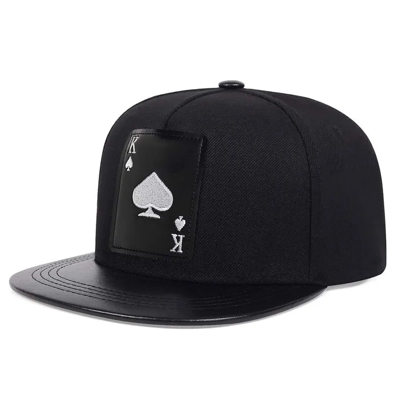 Pu Leather Peach Heart K Snapback Cap