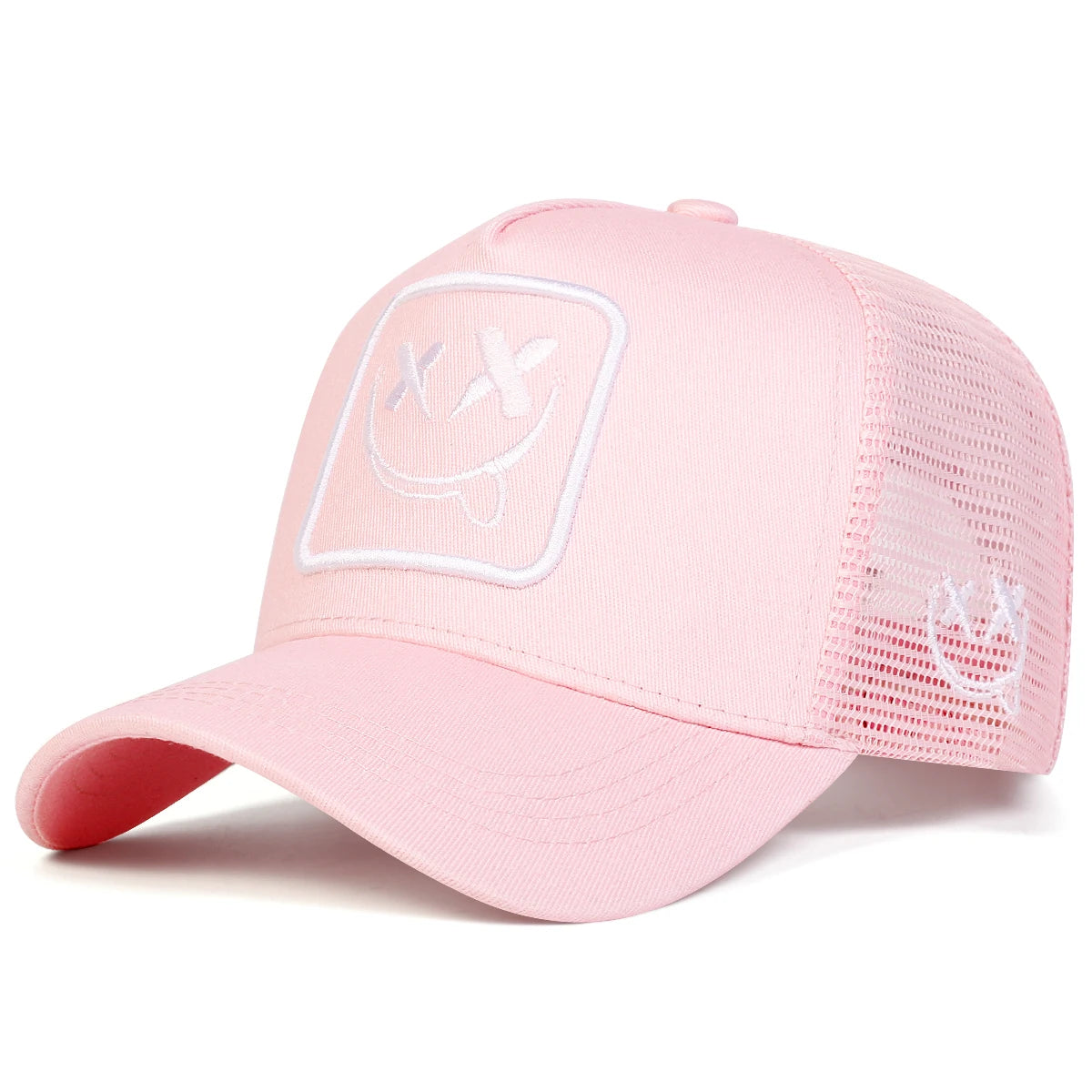 XX Smiling Face Embroidered Mesh Baseball Cap