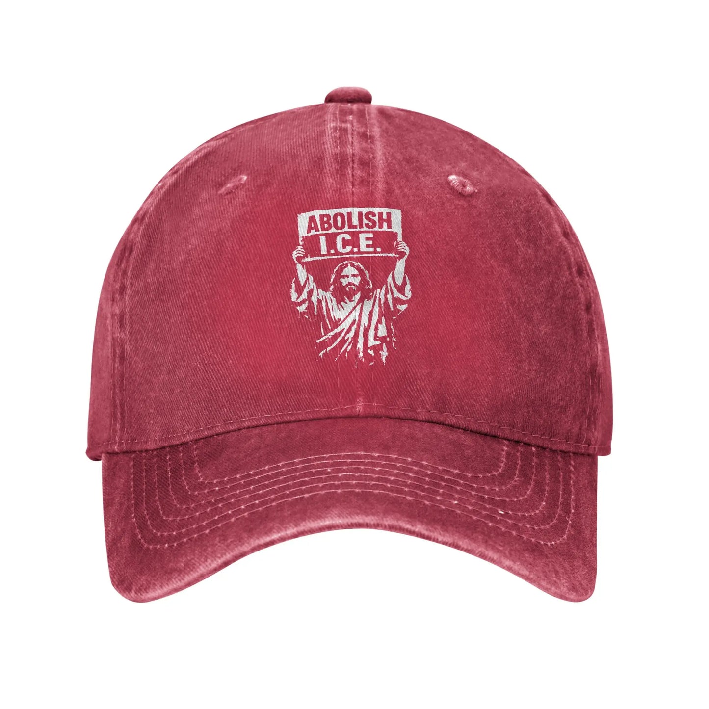 Abolish ICE Arresting Jesus Distressed Washed Baseball Cap