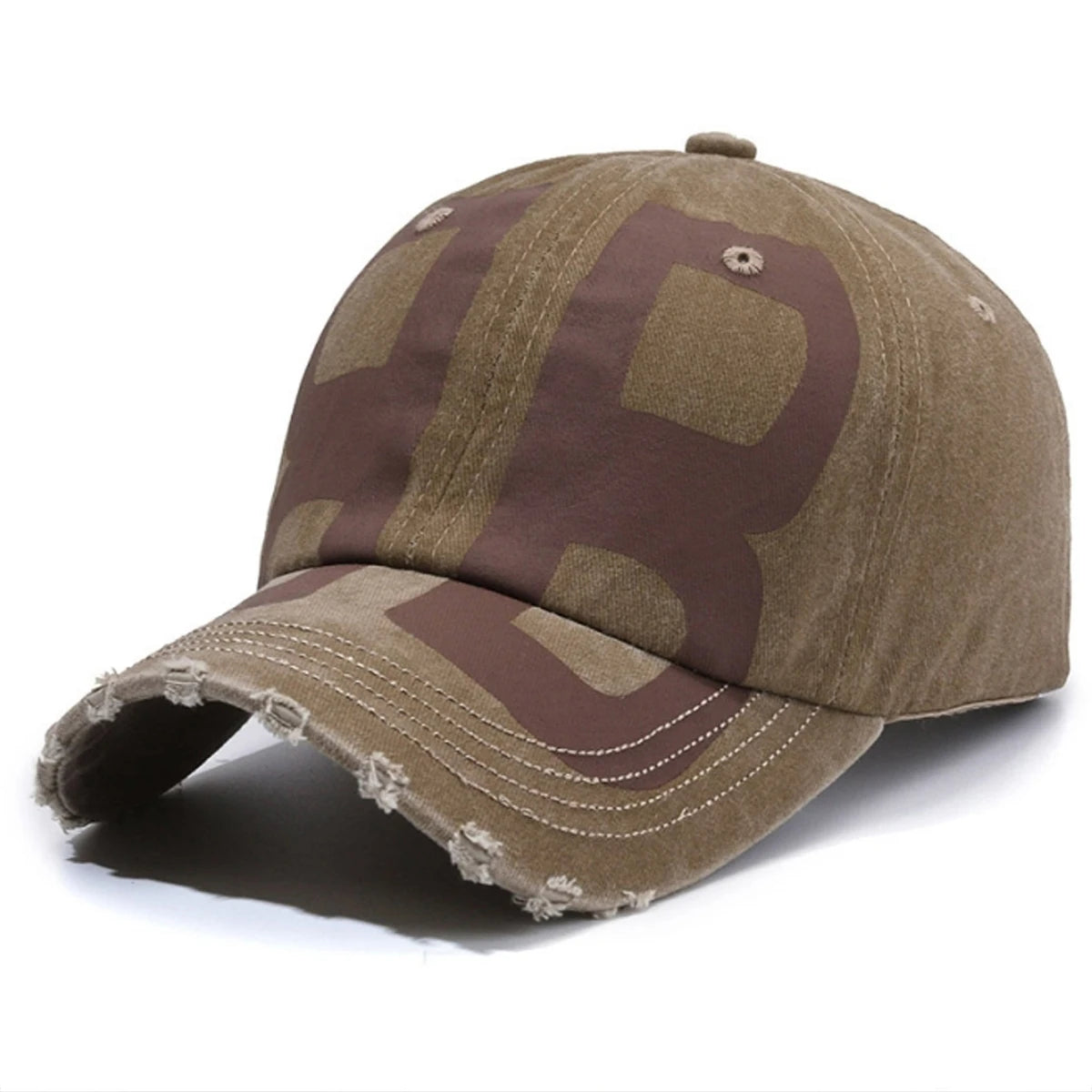 BB Letter Distressed Washed Baseball Cap