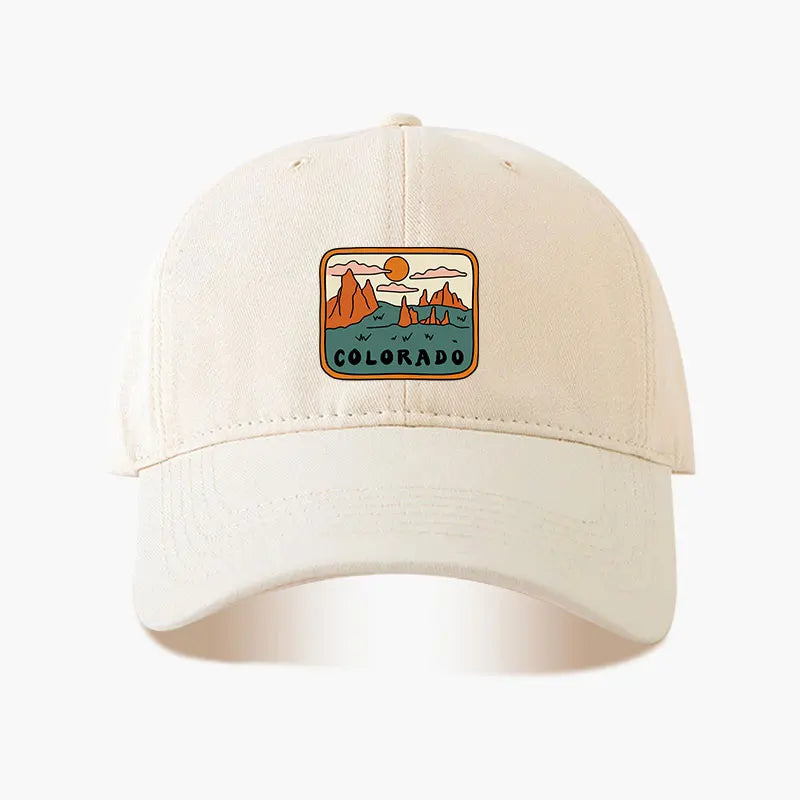 Colorado Mountain Print Adjustable Outdoor Baseball Cap