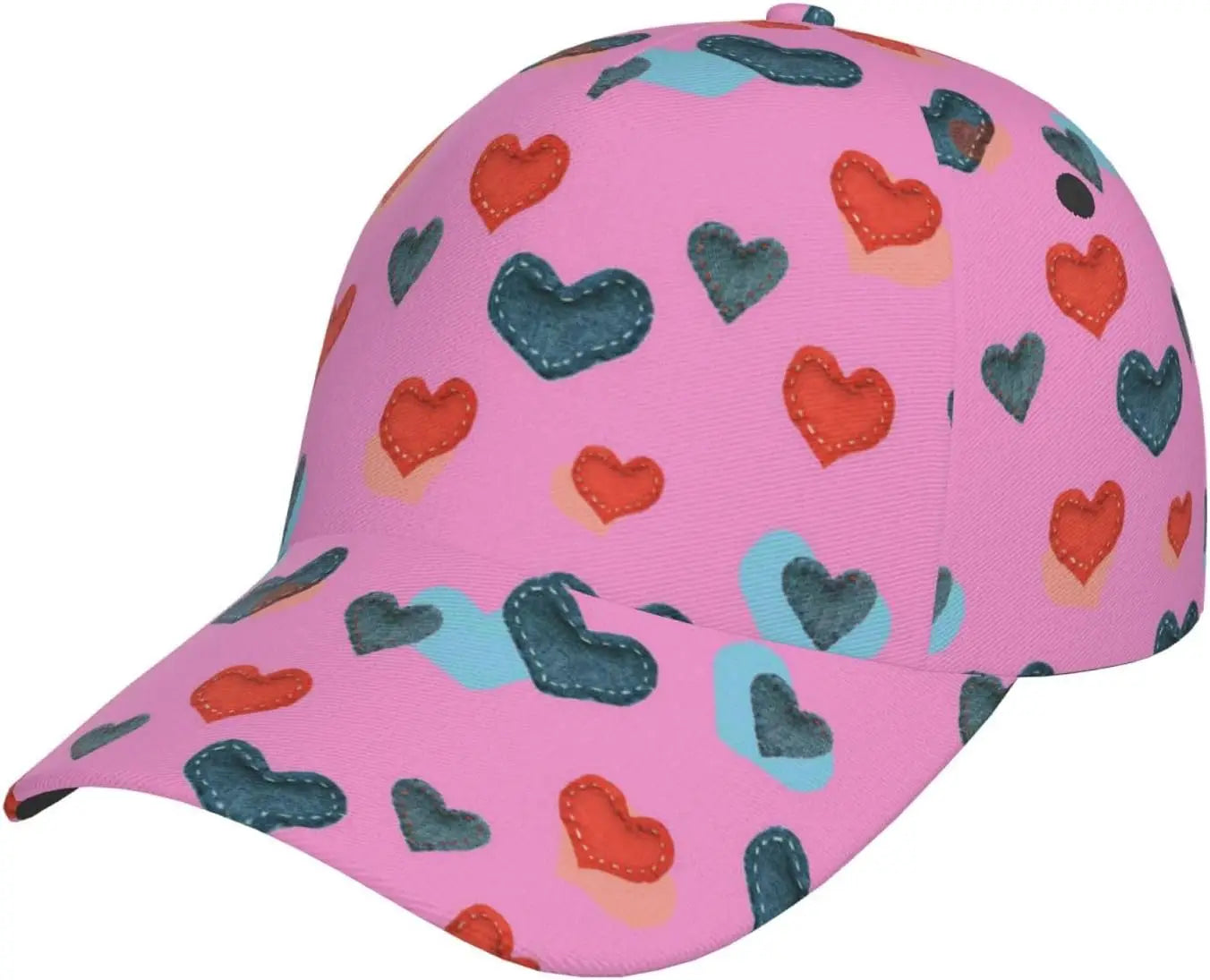 Valentines Red Hearts Adjustable Baseball Cap