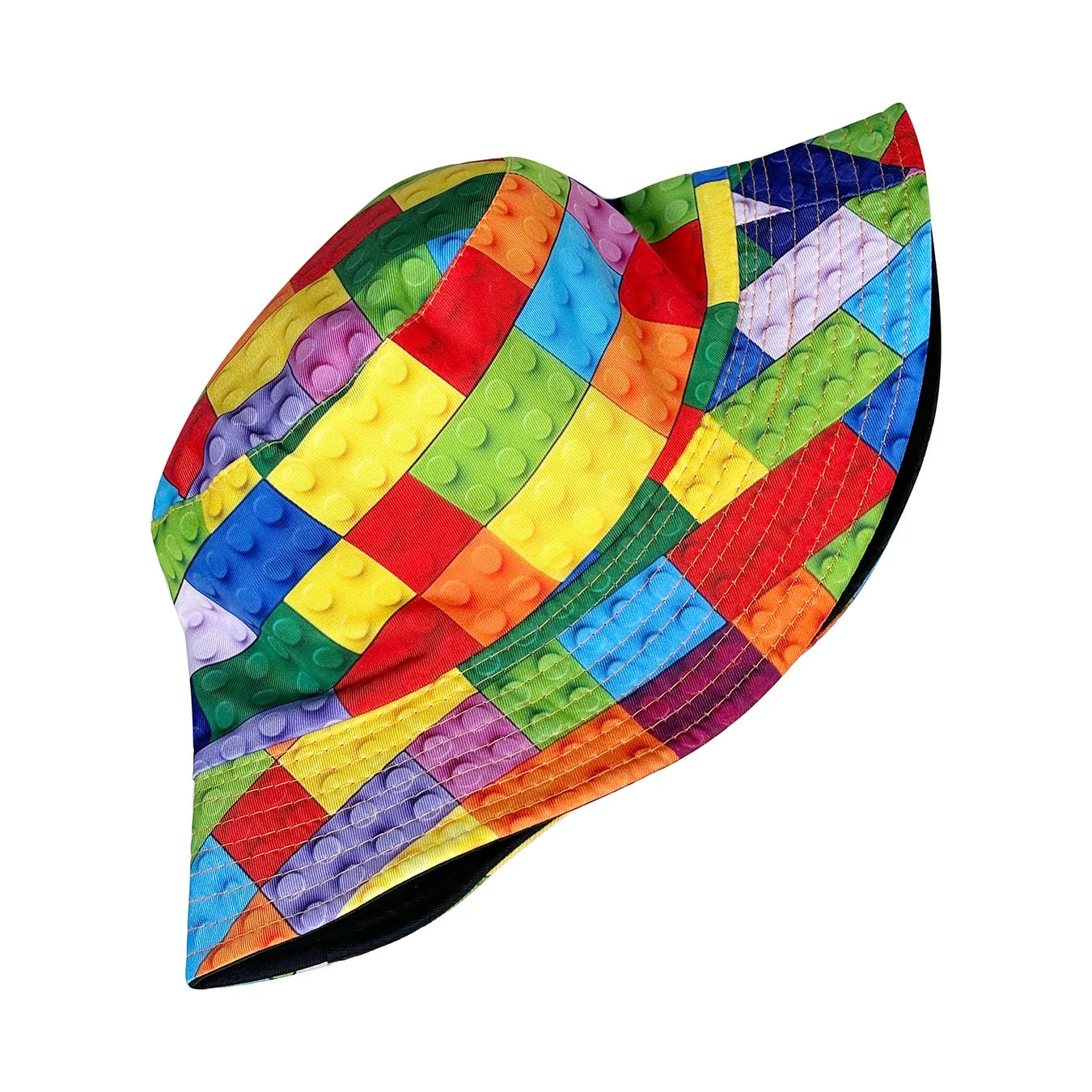 Personalized Building Block Reversible Foldable Bucket Hat