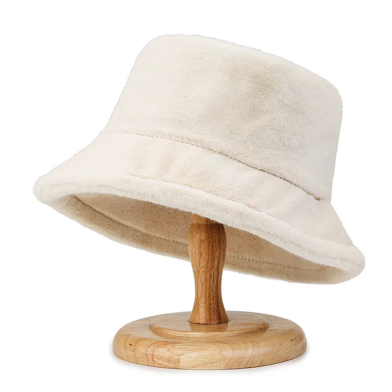 Korean Lamb Faux Fur Winter Bucket Hat