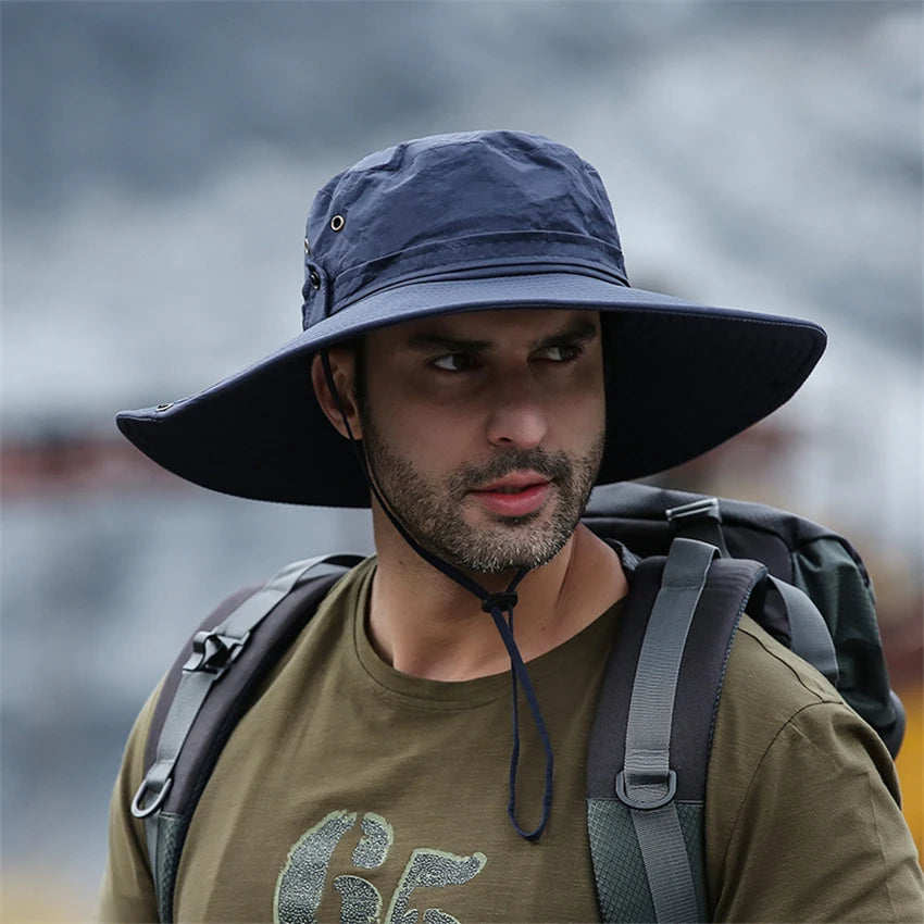 Breathable Mesh Wide Brim Bucket Hat