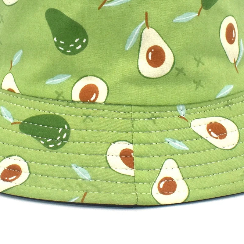 Unisex Avocado Print Reversible Bucket Hat