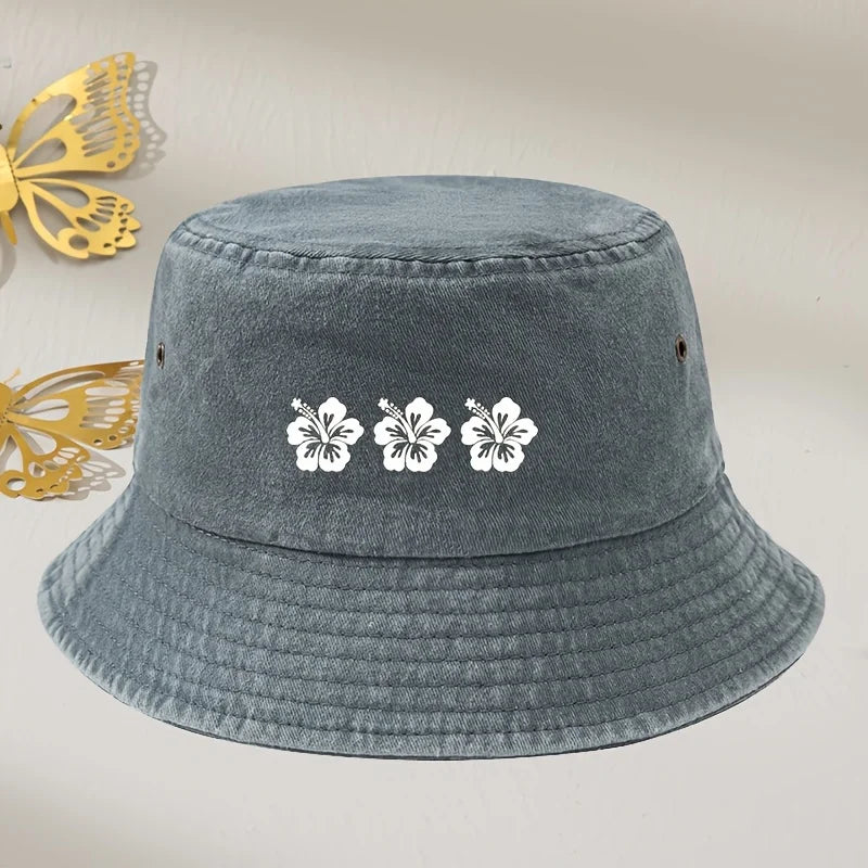 Retro Floral Washed Bucket Hat
