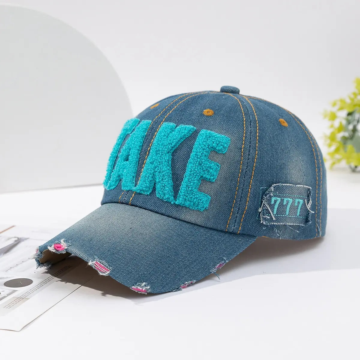 Colored Letter Embroidered Cowboy Baseball Cap