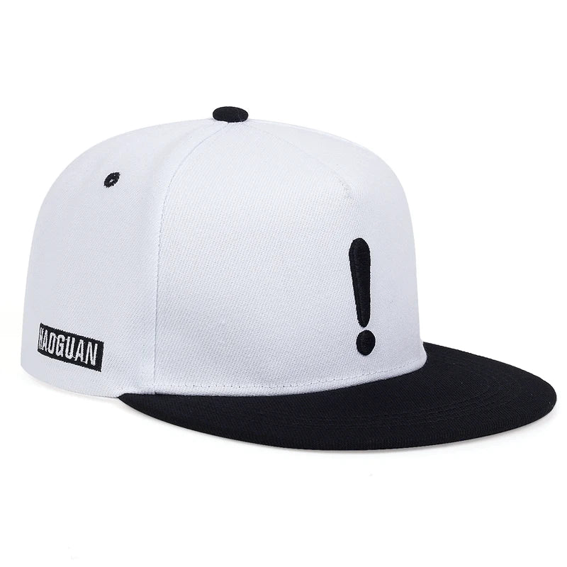 Unisex Exclamation Mark Embroidery Flat Brim Hip Hop Cap