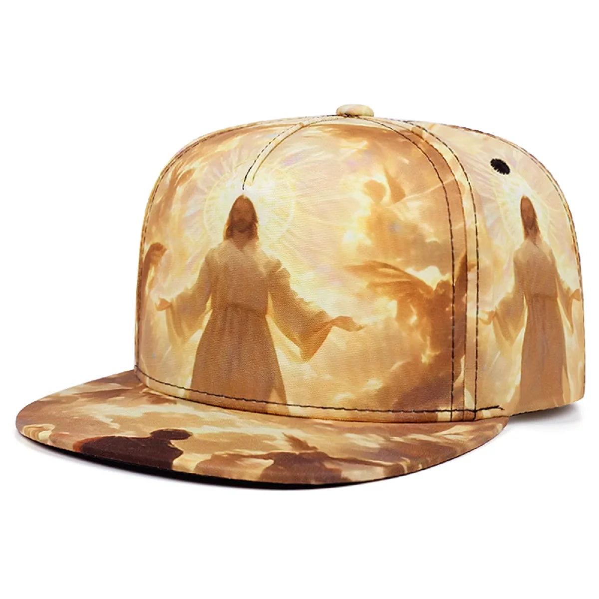 Printed Jesus Flat Edge Baseball Cap