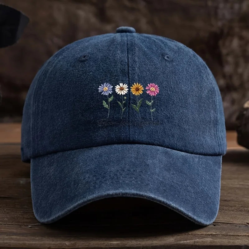 Unisex Floral Print Duckbill Baseball Cap