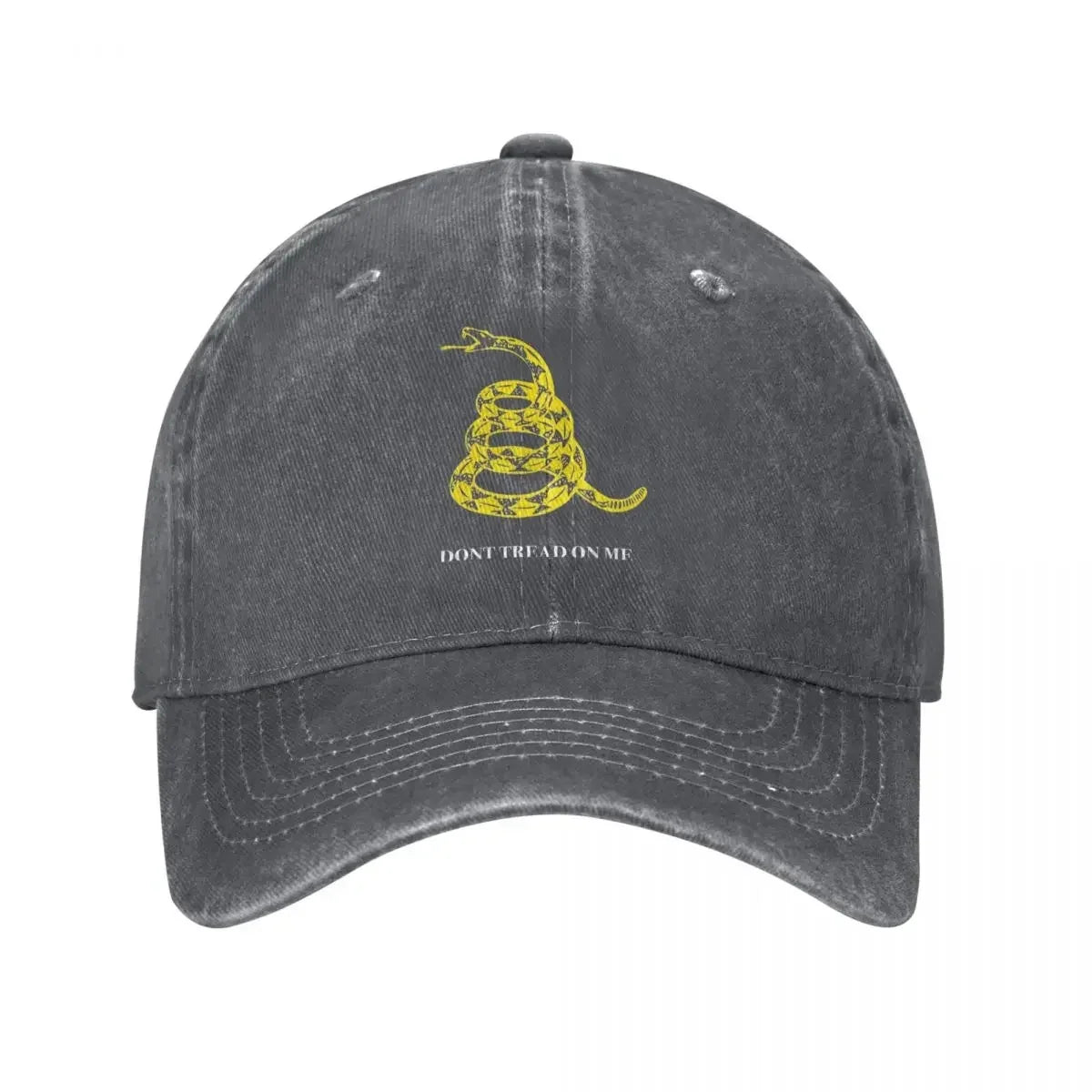 Gadsden Flag Yellow Libertarian Denim Snapback Cap