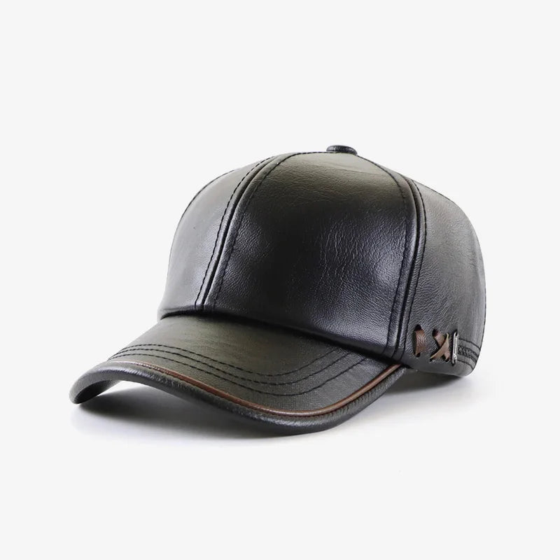 Men’s Genuine Cowhide Leather Baseball Cap
