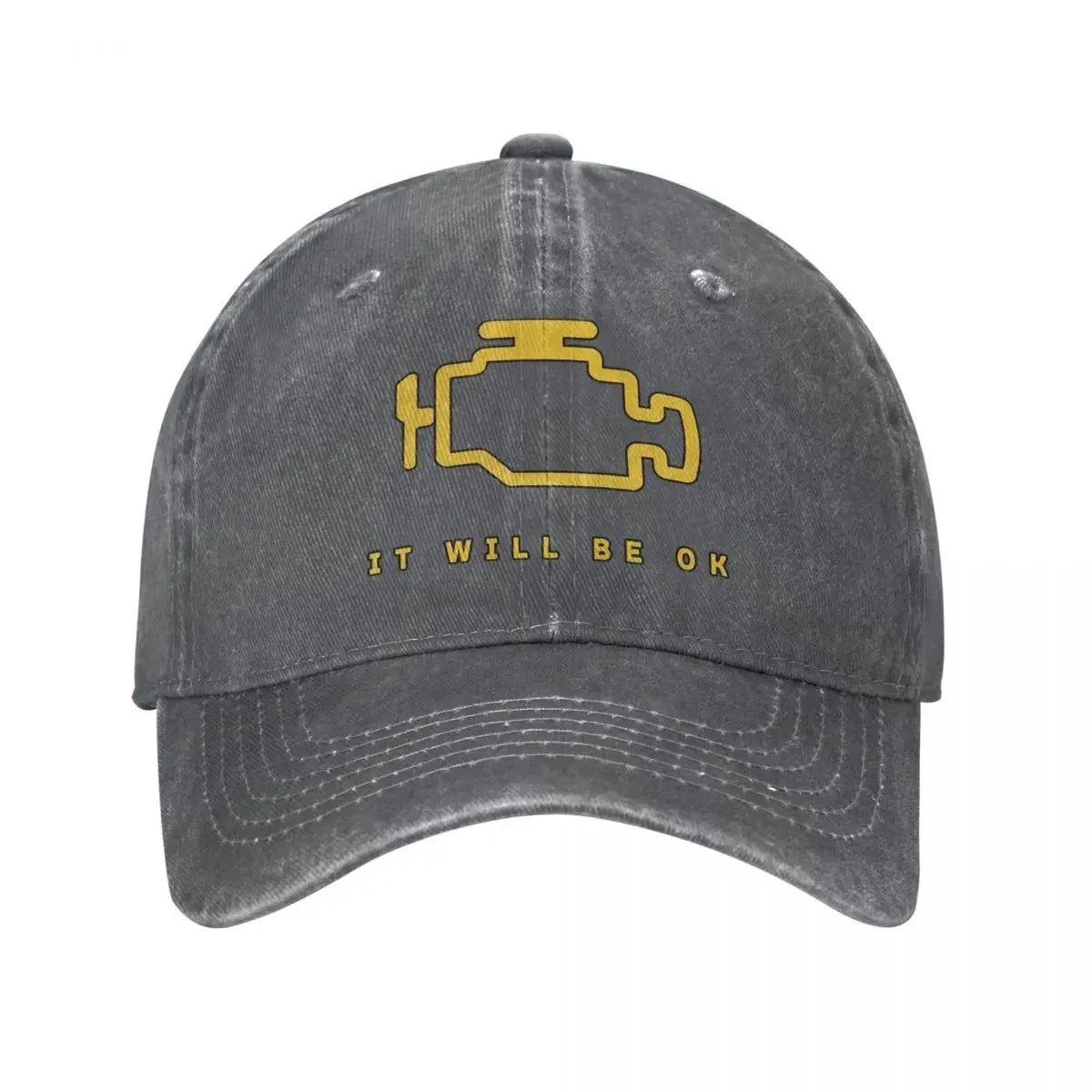 Mechanic Check Engine Light Washed Baseball Cap