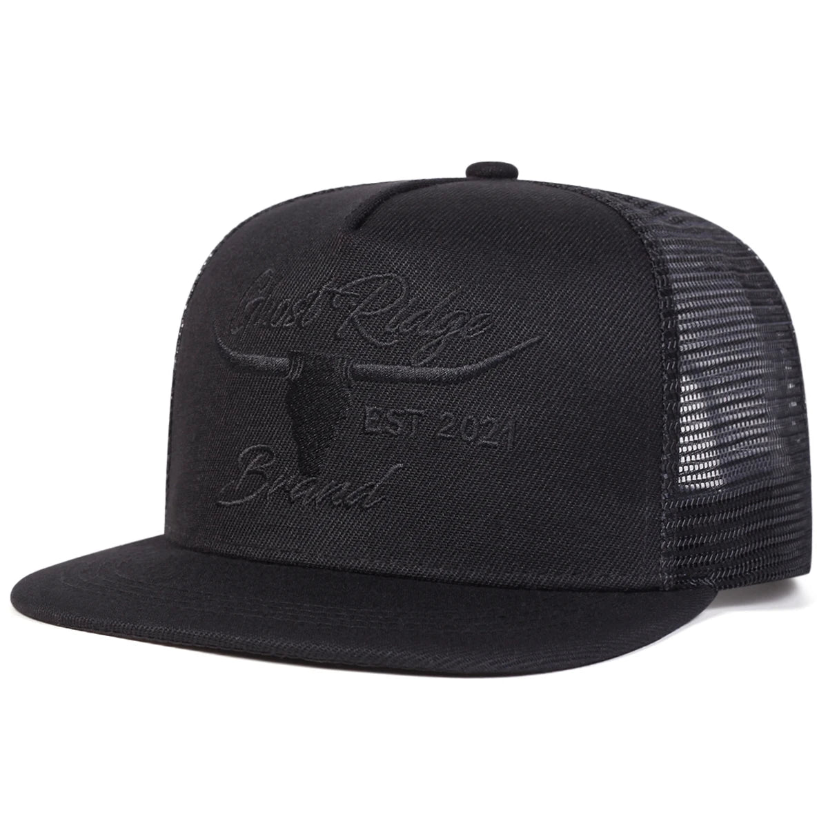 Unisex Bullhead Letter Embroidery Hip-hop Net Hats