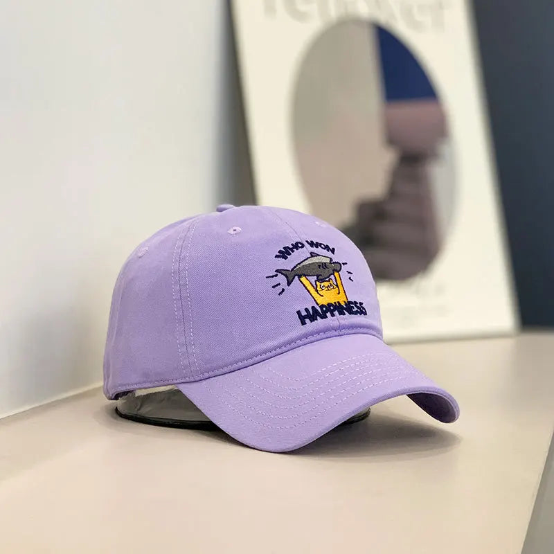 Cat Fish Embroidery Unisex Baseball Cap