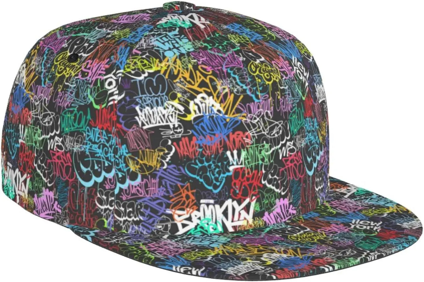 Funny Graffiti Adjustable Flat Bill Snapback Baseball Hat