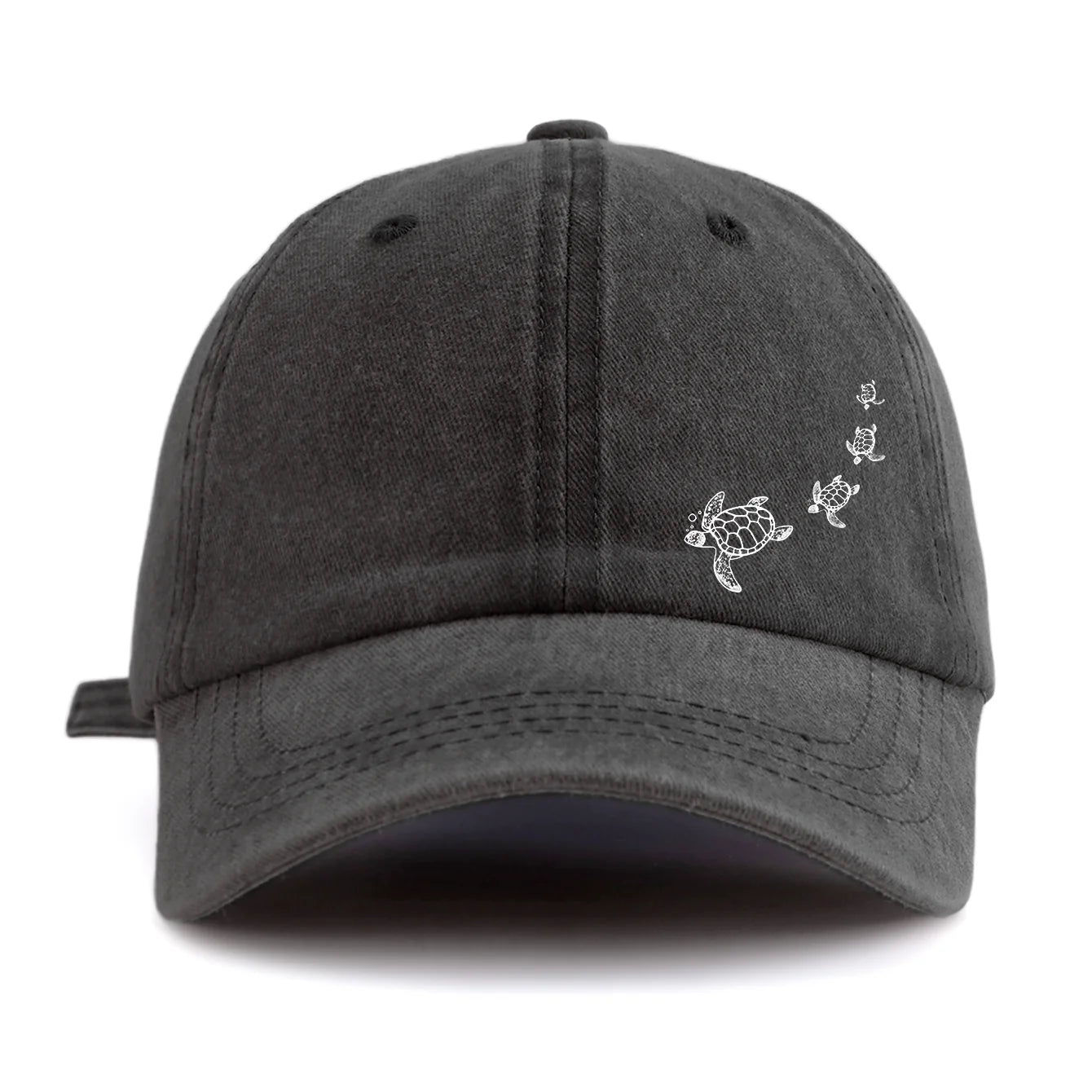 Turtle Print Minimalist Retro Washed Baseball Cap