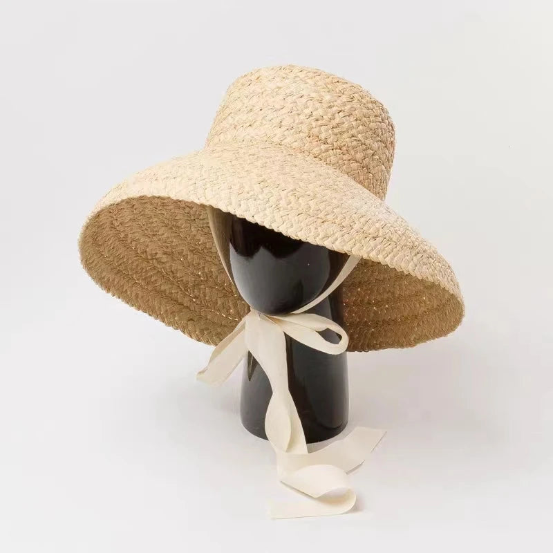 Women's Wide Brim Raffia Bucket Hat