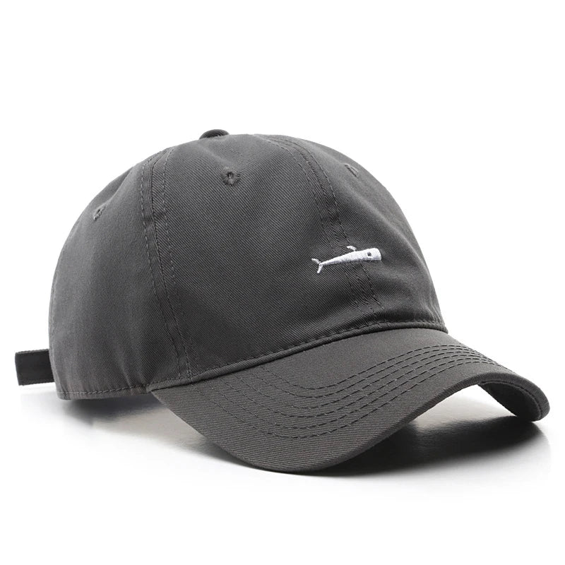 Simple Whale Embroidery Soft Cotton Baseball Cap