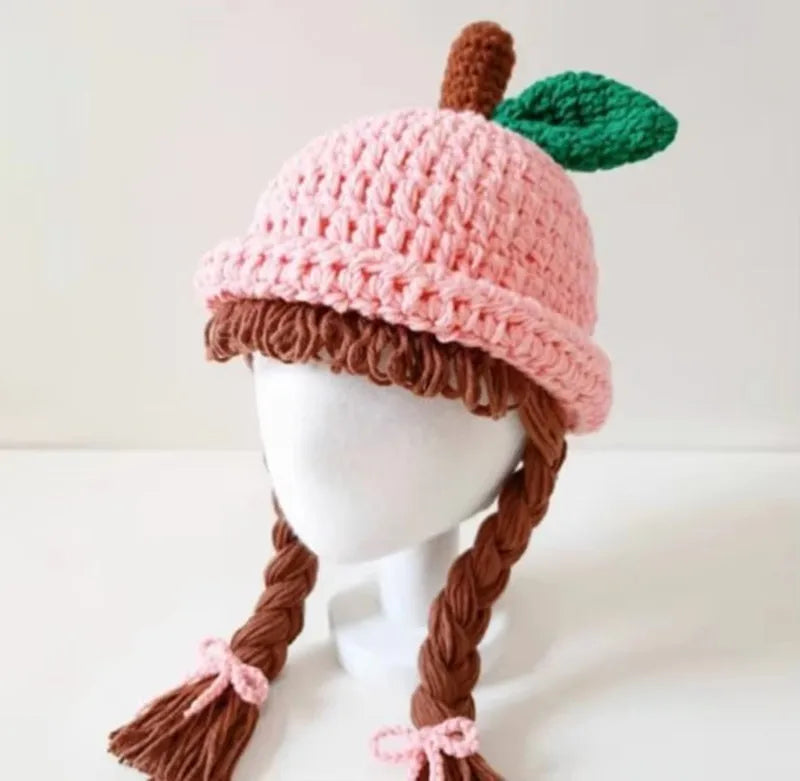 Red Apple Braid Wig Kids Bucket Hat