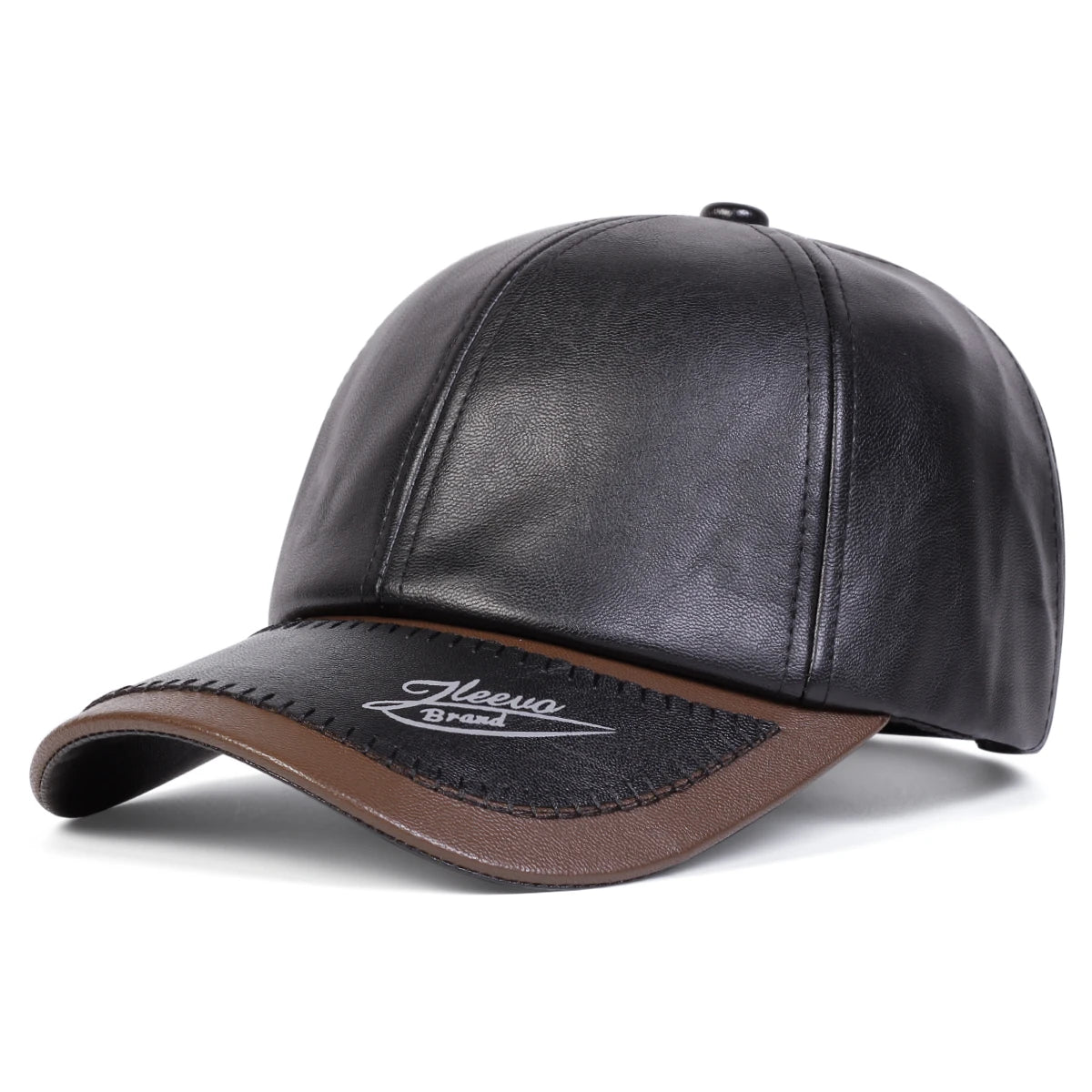 Brim Print Leather Adjustable Baseball Hat