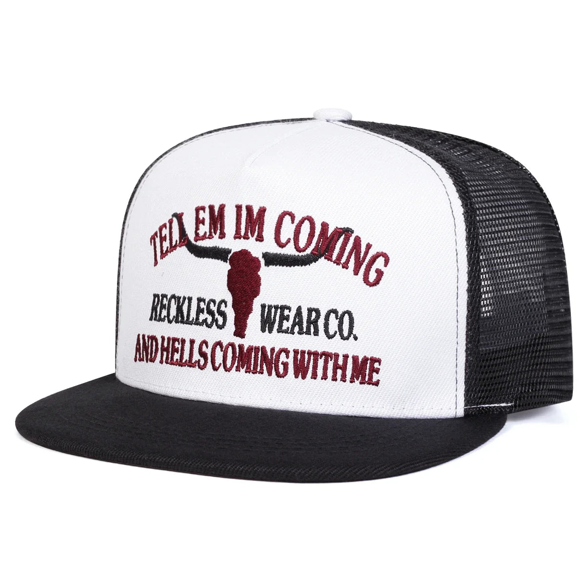 Unisex Reckless Wearco Embroidery Mesh Snapback Cap