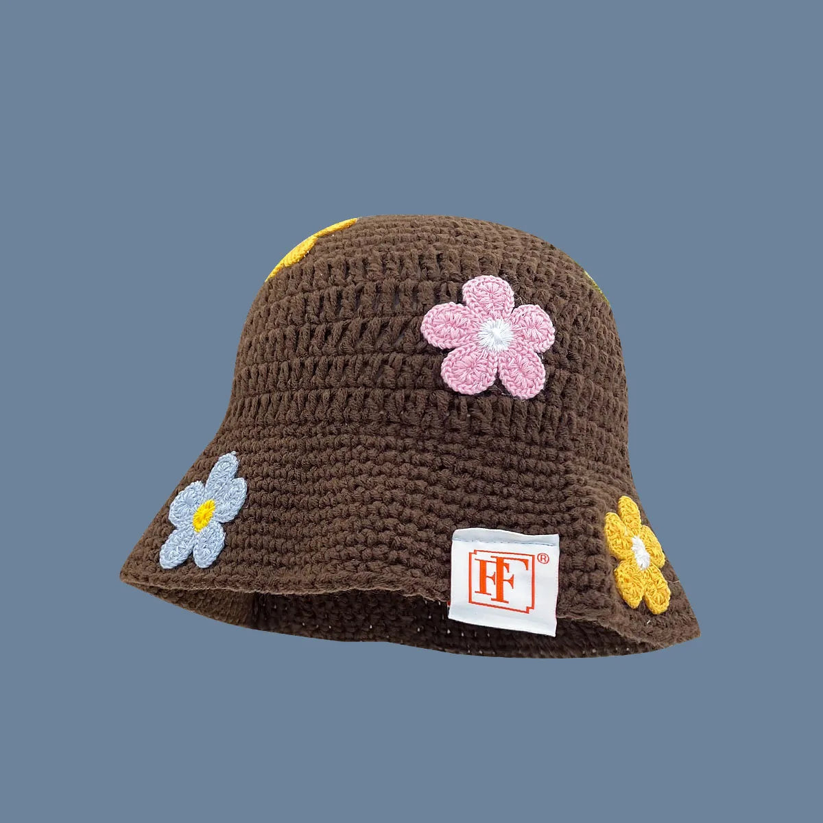 Colorful Gradient Knitted Bucket Hat