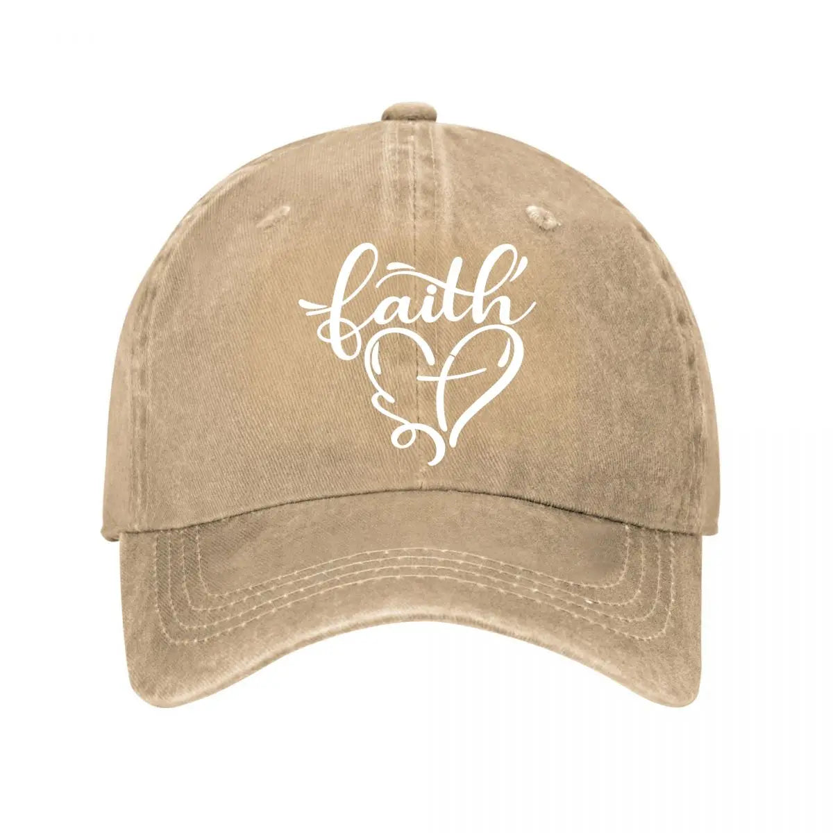 Vintage Faith Heart Washed Cotton Family Baseball Cap