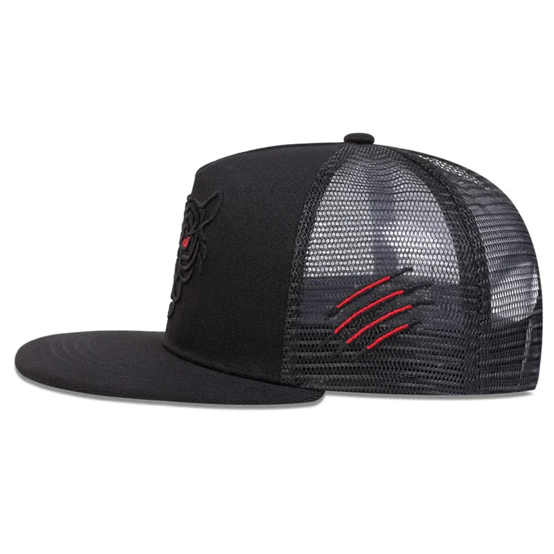 Unisex Tiger Embroidery Hip-hop Net Hats