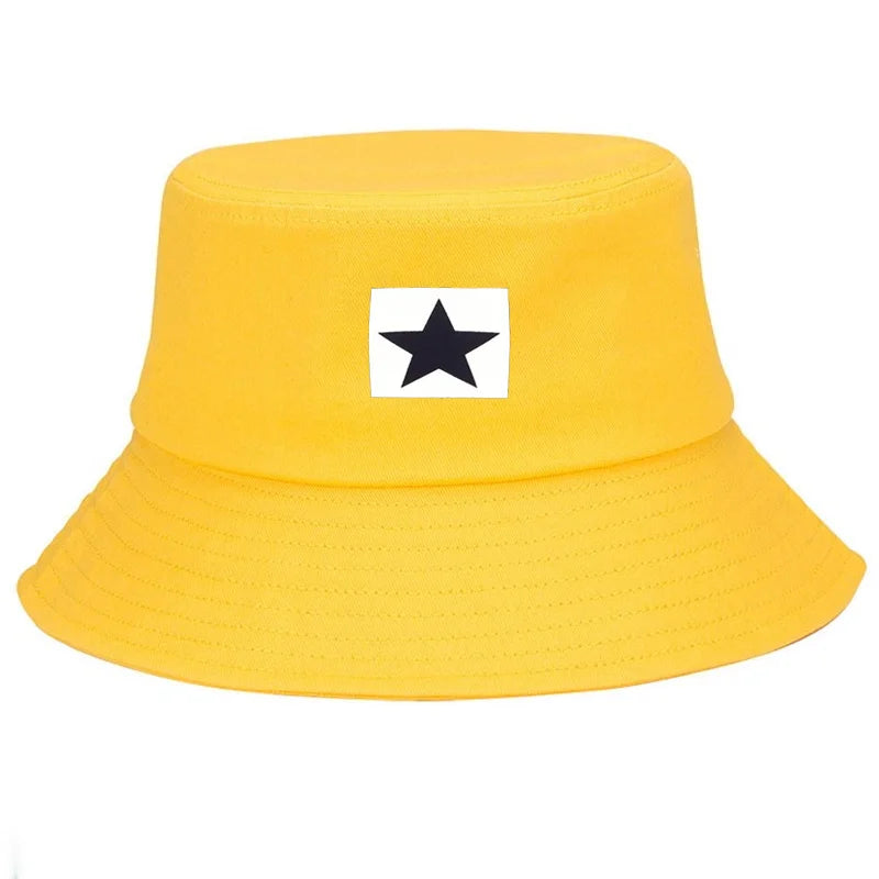 Five Pointed Star Print Cotton Bucket Hat