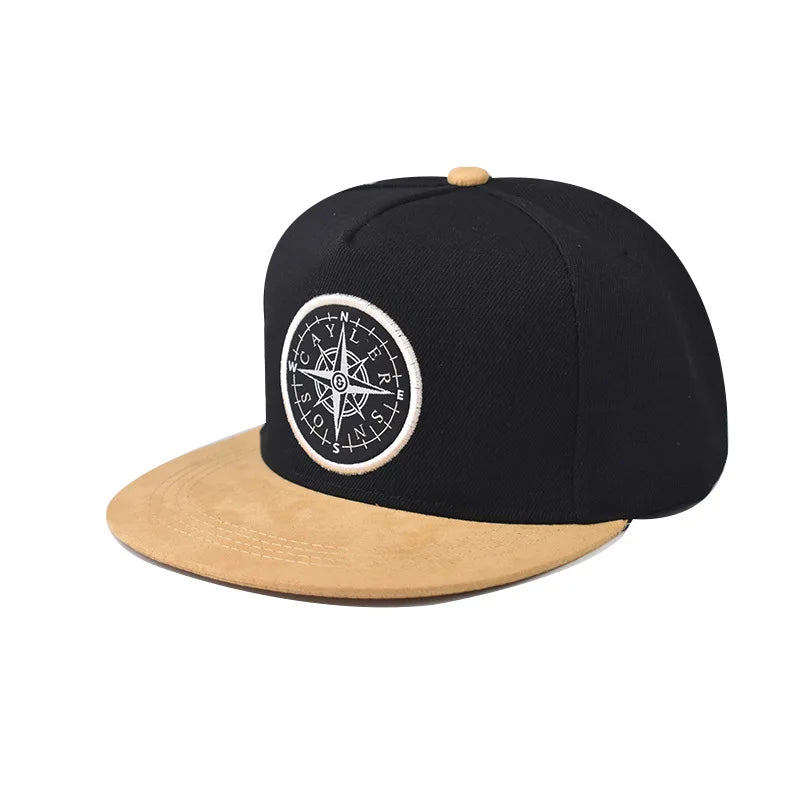 Fashion Embroidery Flat Brim Snapback Cap