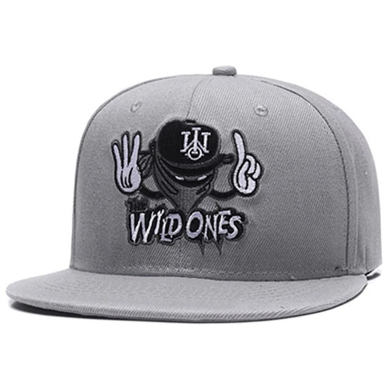 Masked Thief Embroidered Flat Brim Hat