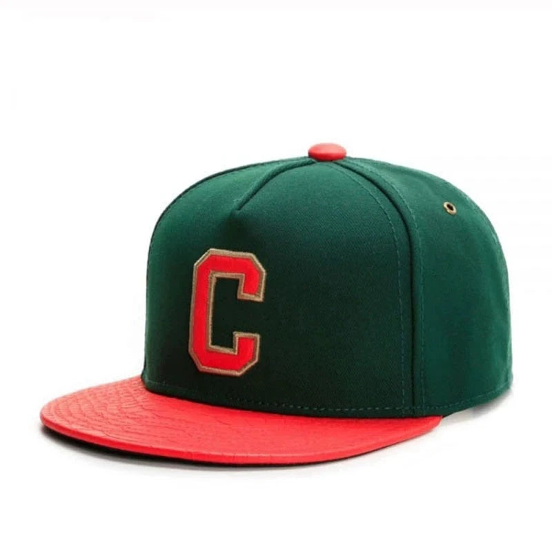 C Letter Embroidered Snapback Cap