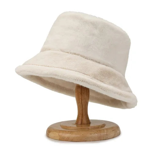 Funny Korean Faux Fur Bucket Hat