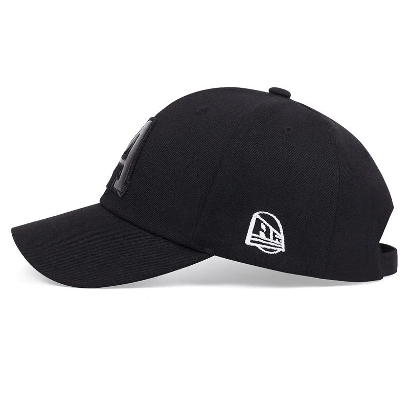 Unisex A Letter Leather Label Embroidery Snapback Baseball Caps