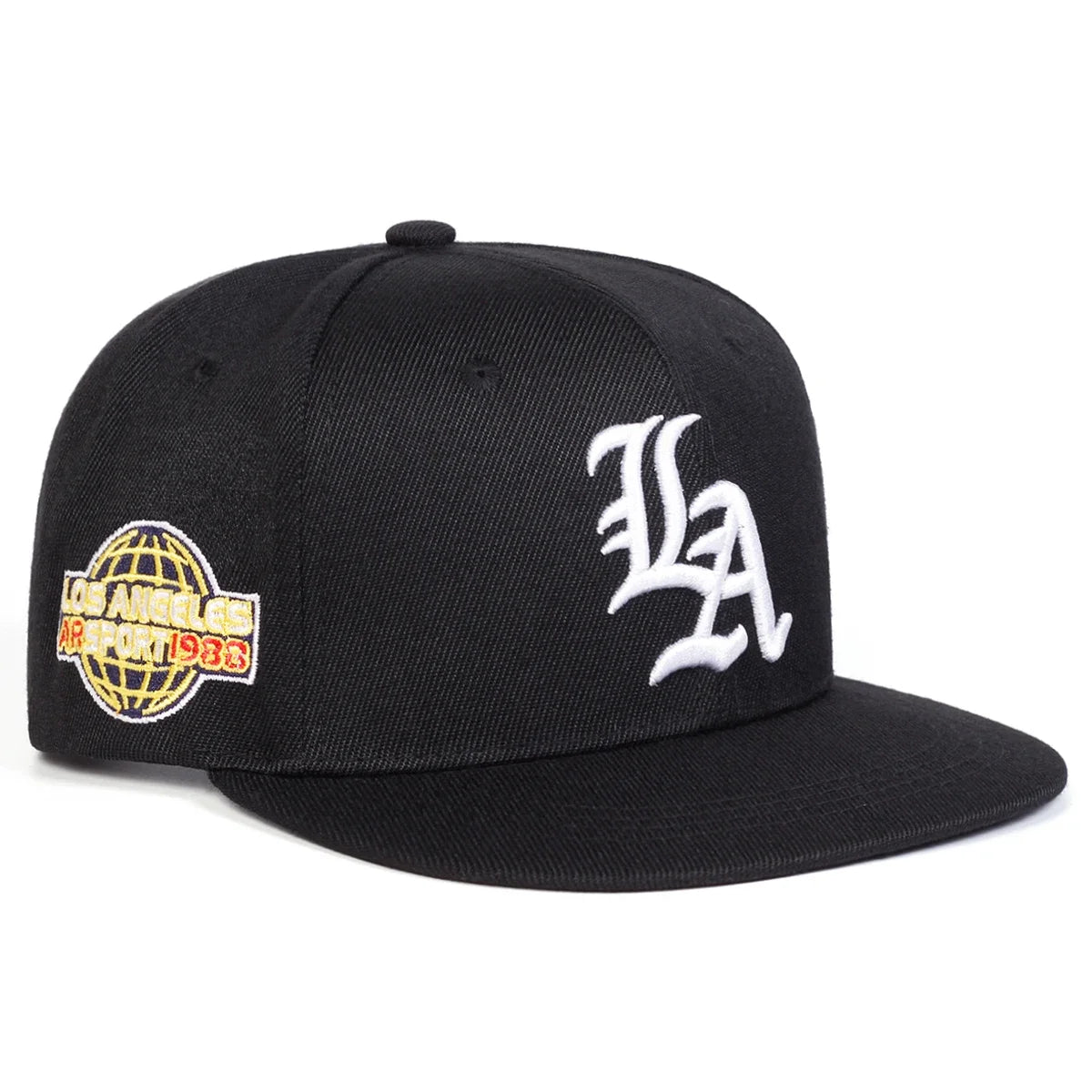 Gothic LA Letter Embroidered Hip Hop Snapback Cap