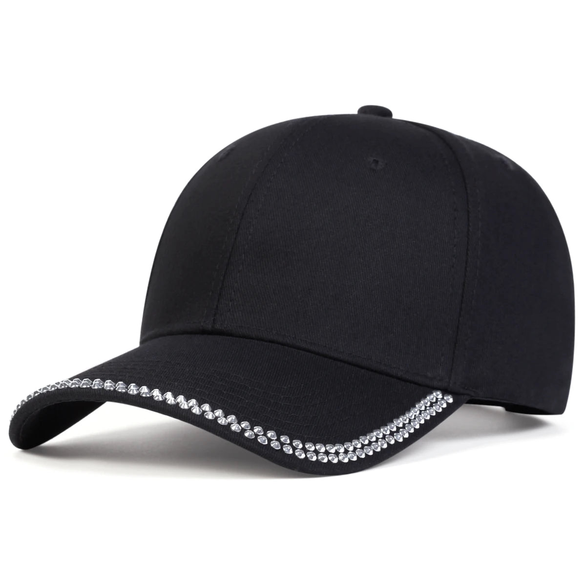 Unisex Diamond Studded Brim Baseball Cap
