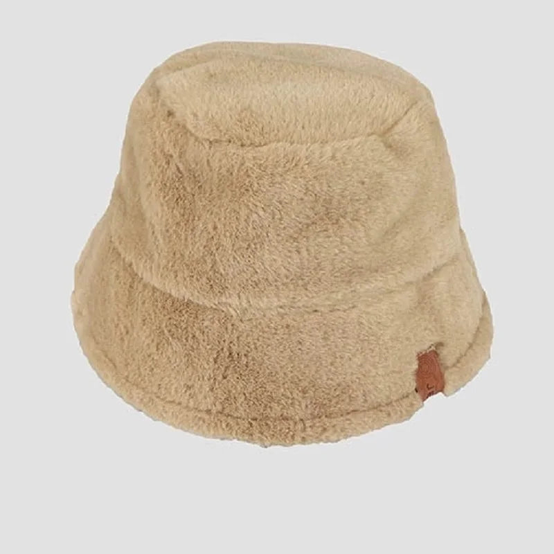 Faux Rabbit Fur Bucket Hat