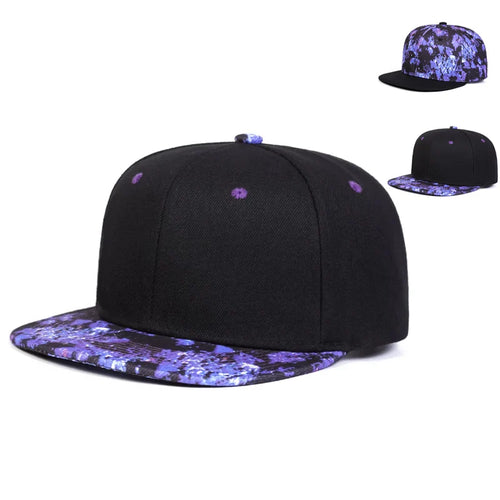 Unisex Purple Starry Sky Printing Hip-hop Hats