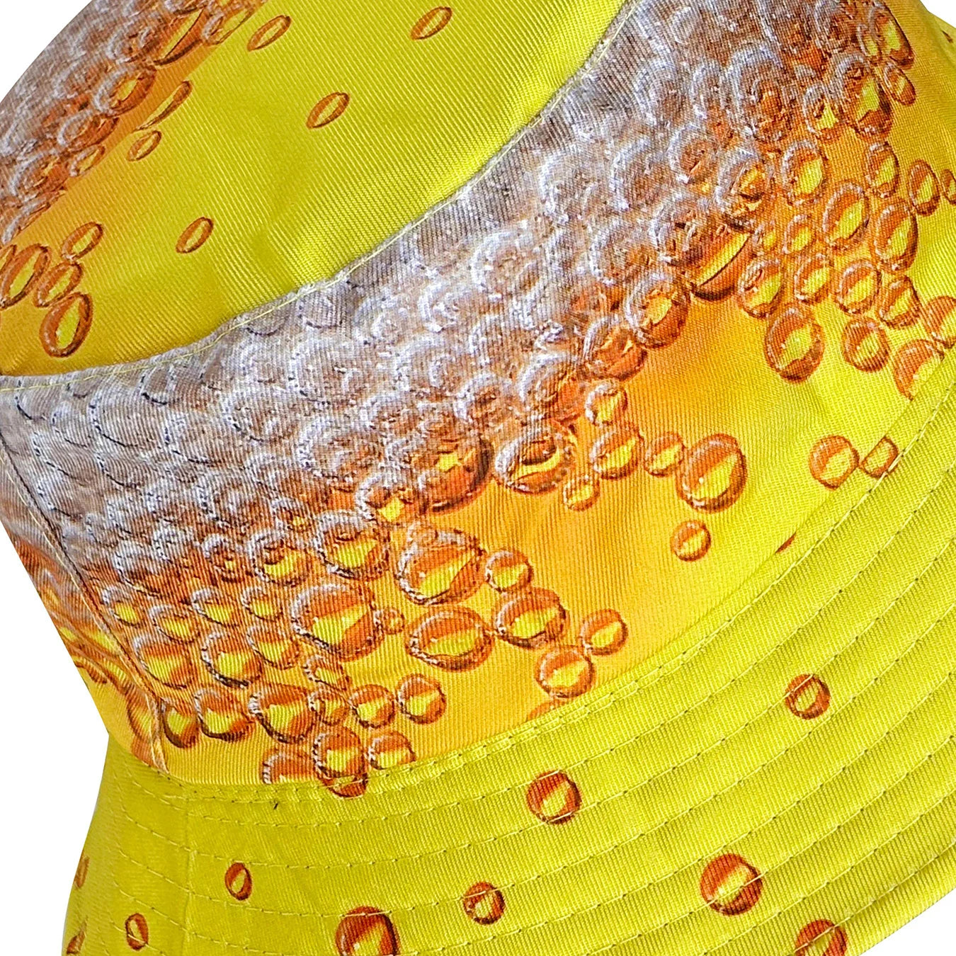 Yellow Beer Bubble Reversible Festival Bucket Hat