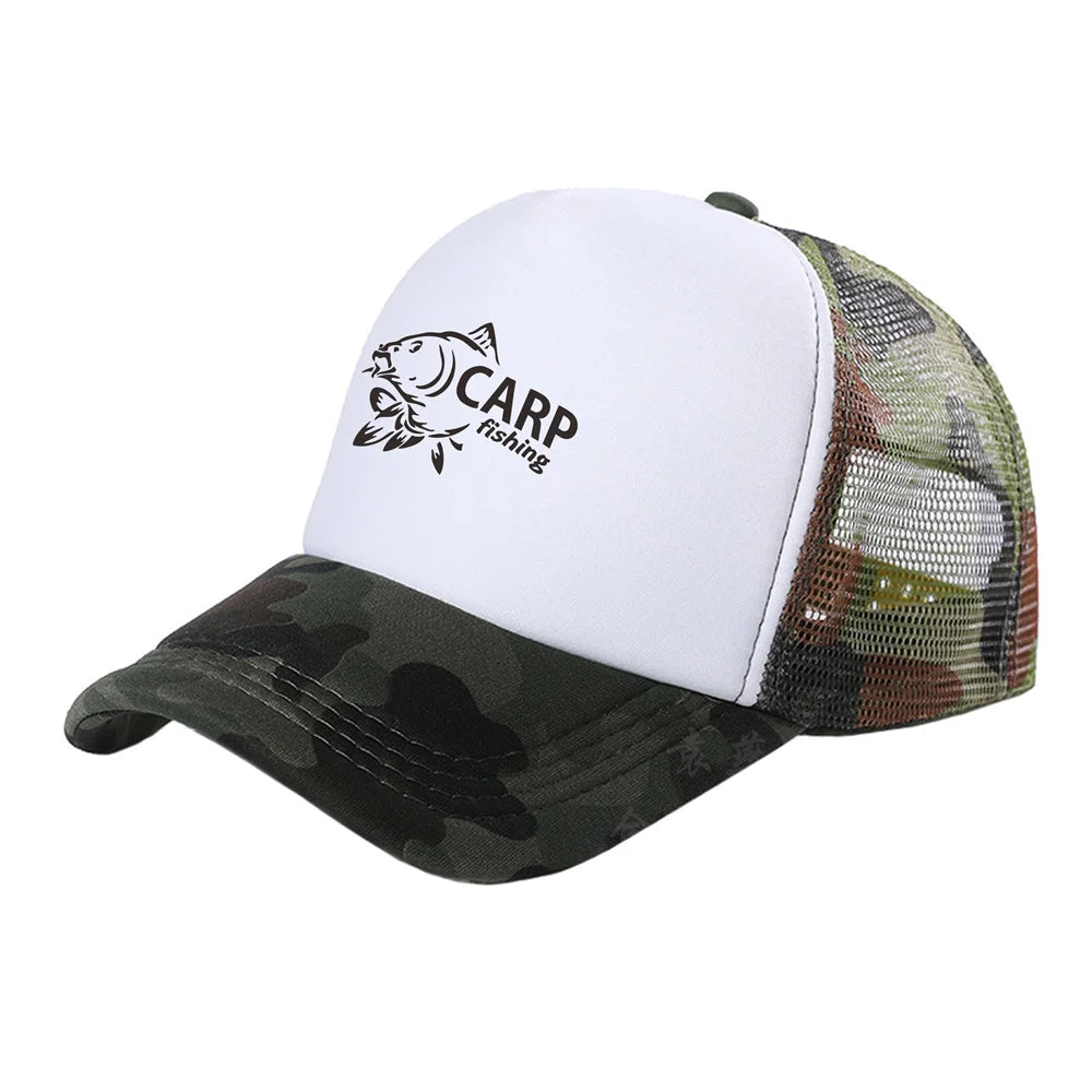 Funny Carp Fishing Trucker Baseball Cap