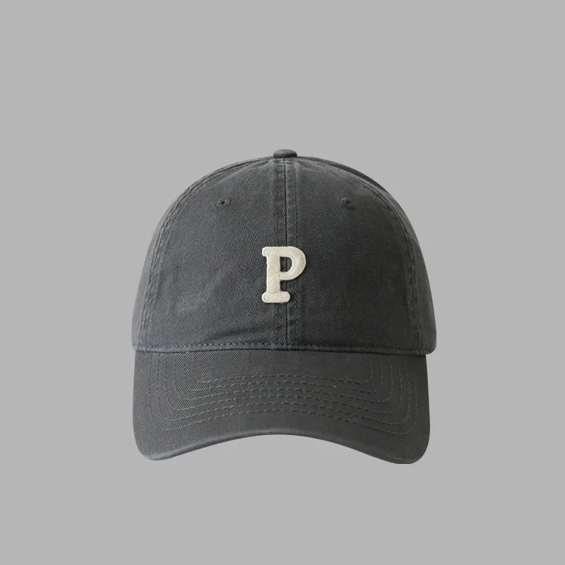 Unisex Letter P Embroidered Baseball Cap