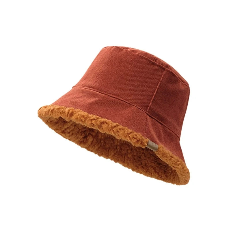 Reversible Lamb Wool Winter Bucket Hat