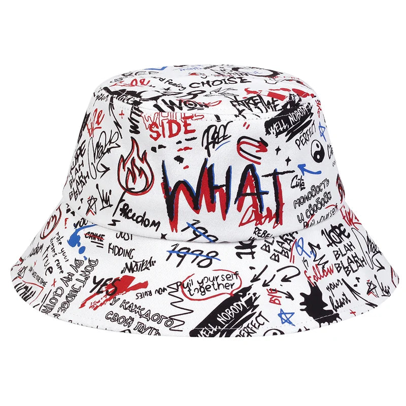 Summer Graffiti Bucket Hat Unisex Fishing Sun Cap