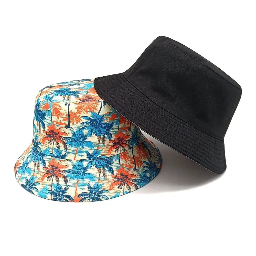 Fashion Bucket Hat Coconut Tree Printing Pattern