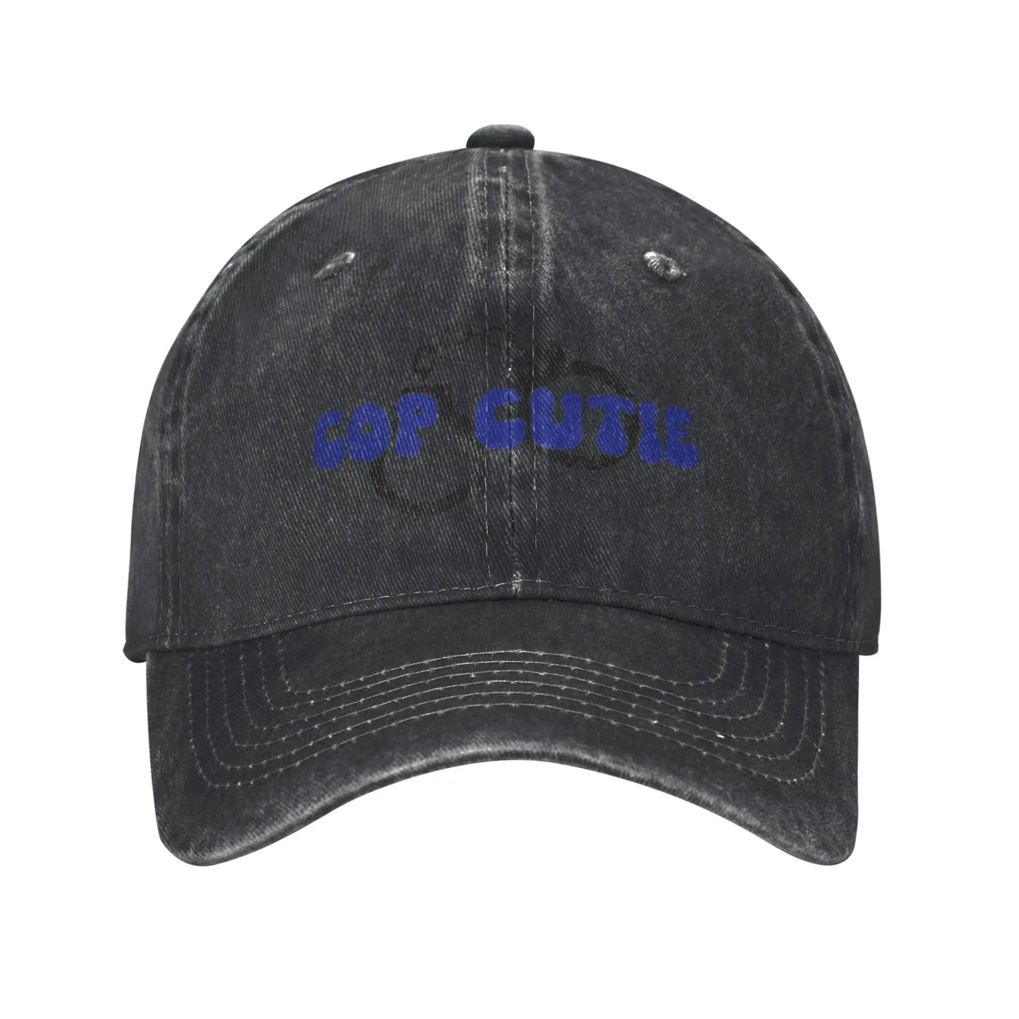 Cop Cutie Blue Washed Trucker Baseball Cap